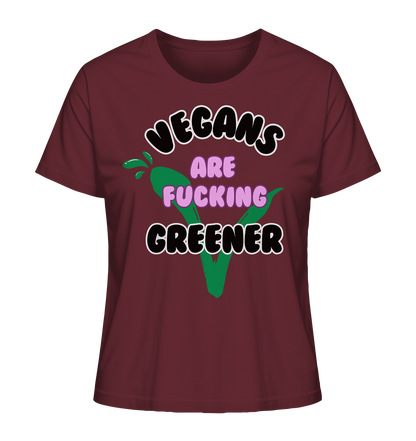 Motif "vegans are fucking greener" - women's organic T-shirt