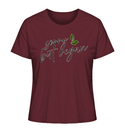 Motif "sorry but vegan" - women's organic T-shirt