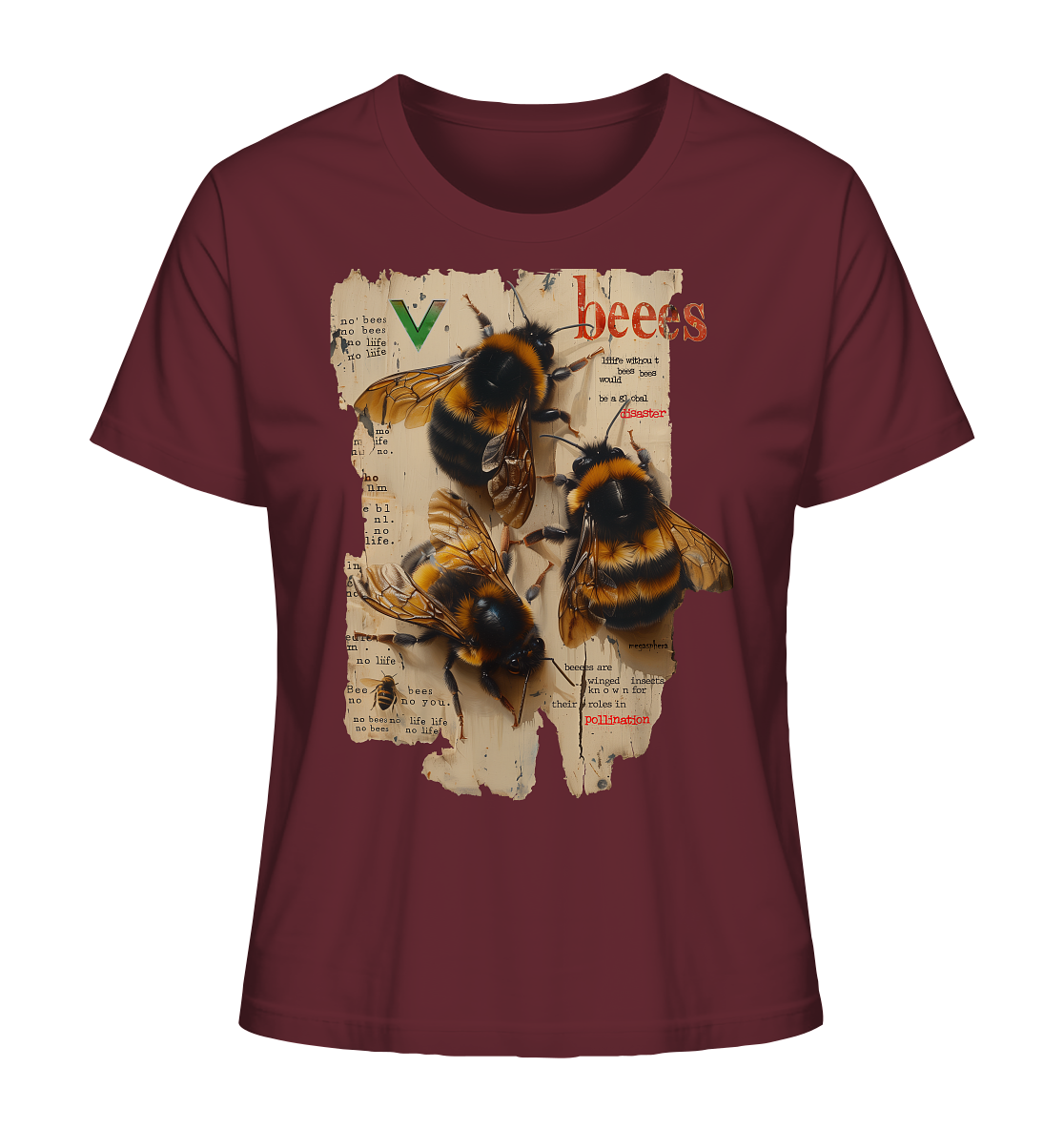 Motiv "no bees, no life" - Damen Bio T-Shirt