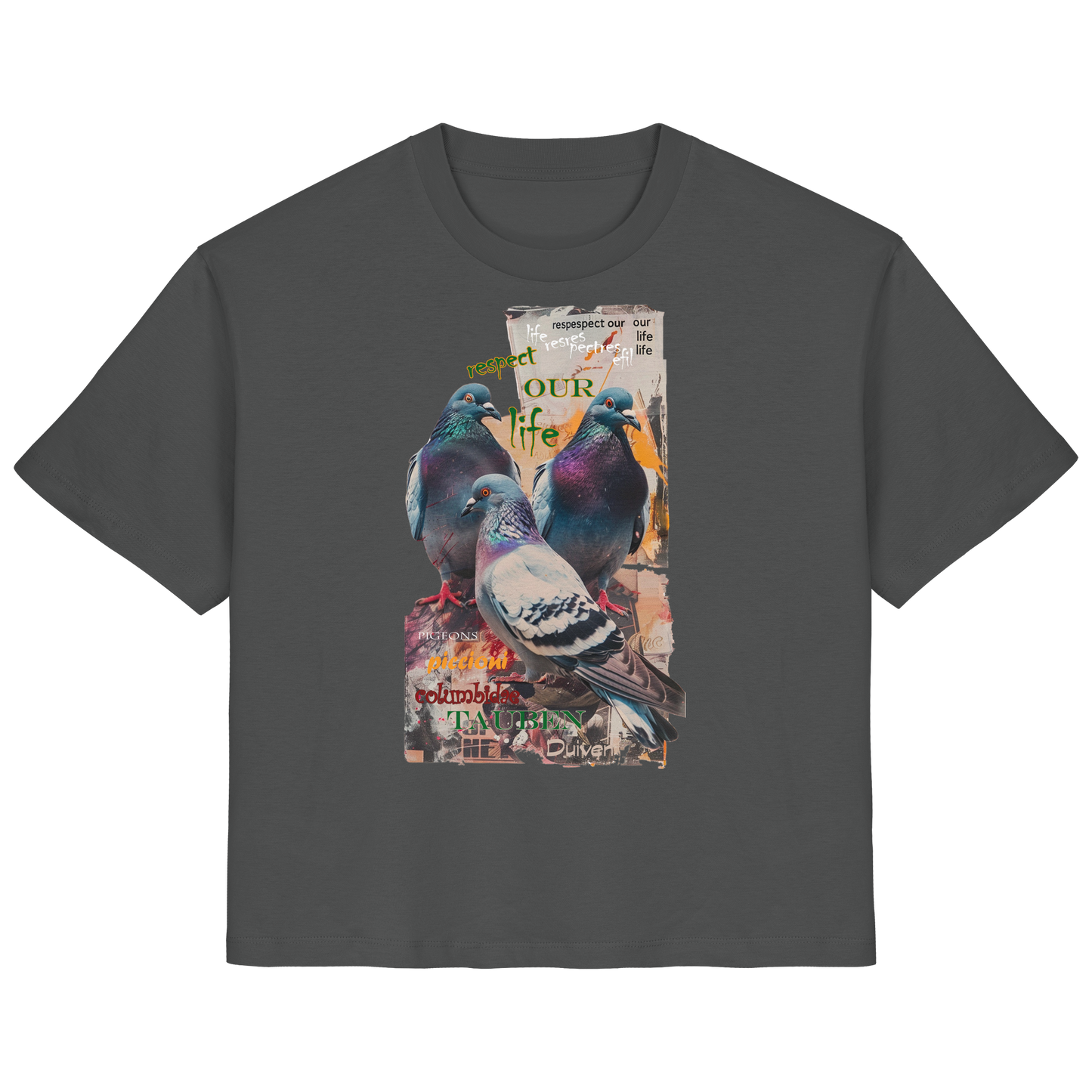 vegwear "respect our life - Tauben" - Damen Bio T-Shirt, nachhaltig, fair