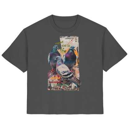 vegwear "respect our life - Tauben" - Damen Bio T-Shirt, nachhaltig, fair