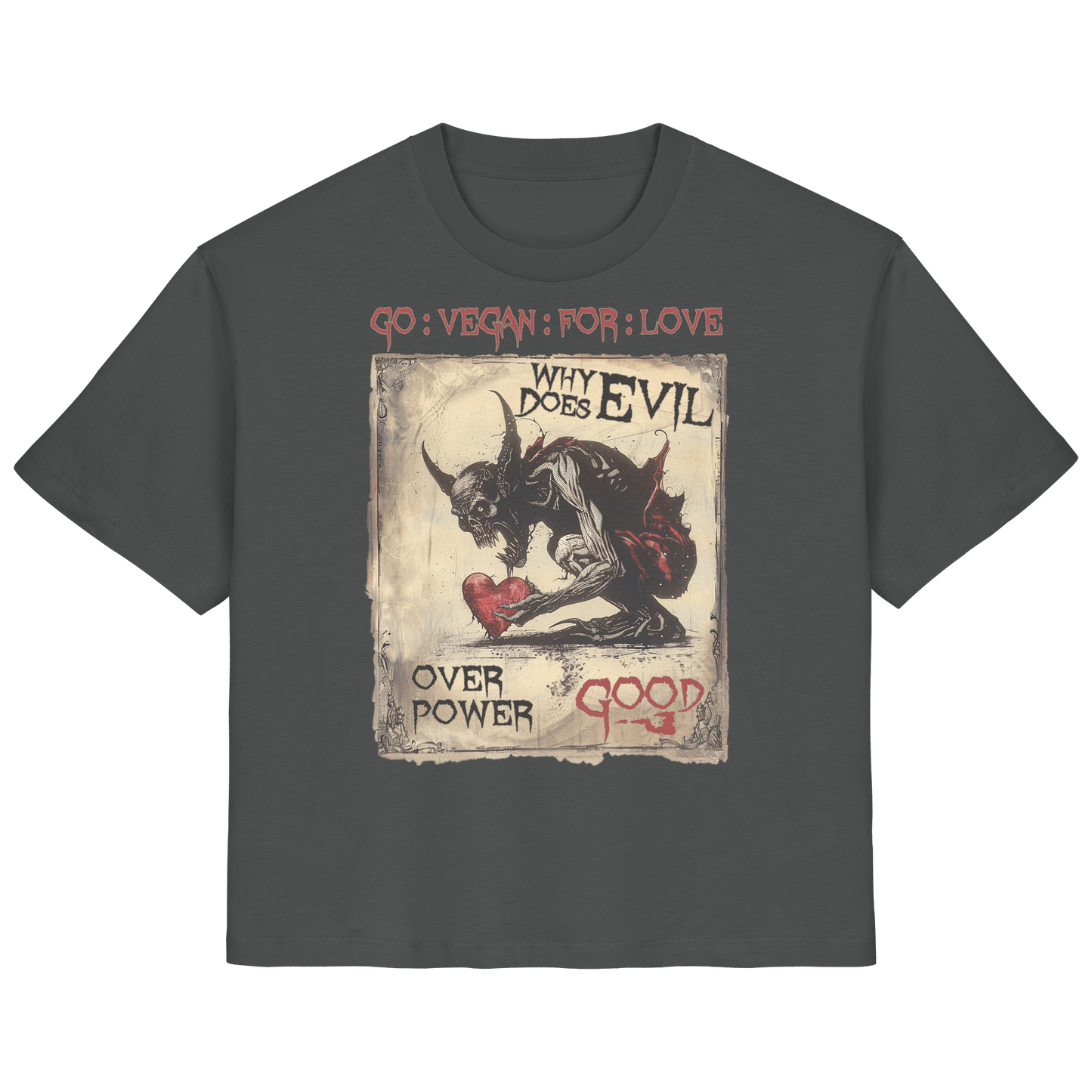 vegwear "why does evil" - Damen Bio T-Shirt