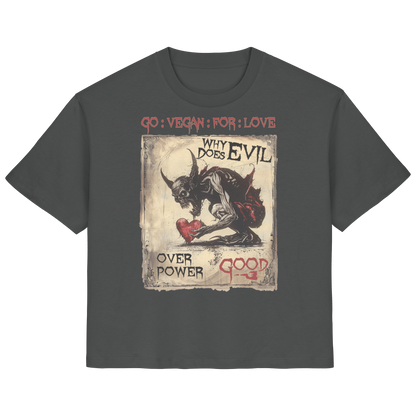 vegwear "why does evil" - Damen Bio T-Shirt