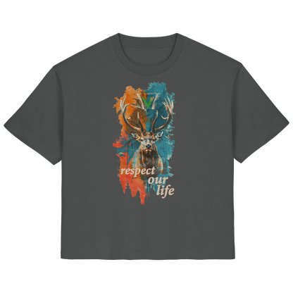 vegwear "respect our life - Hirsch" - Damen T-Shirt