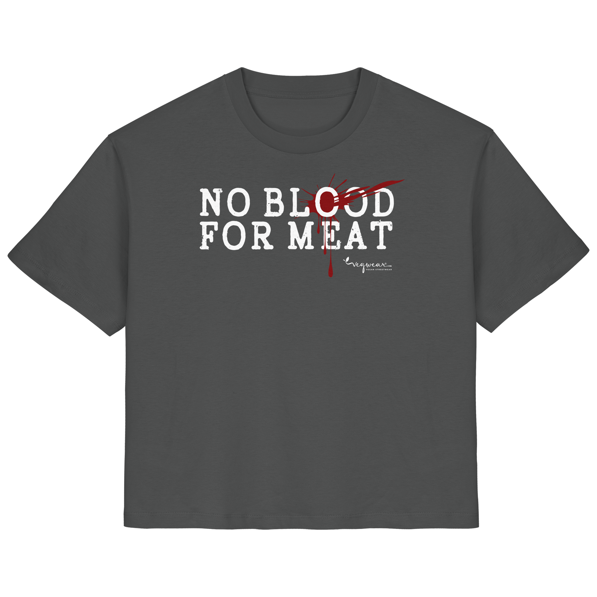 100% vegane T-Shirt für Damen: 'no blood for meat' | vegwear