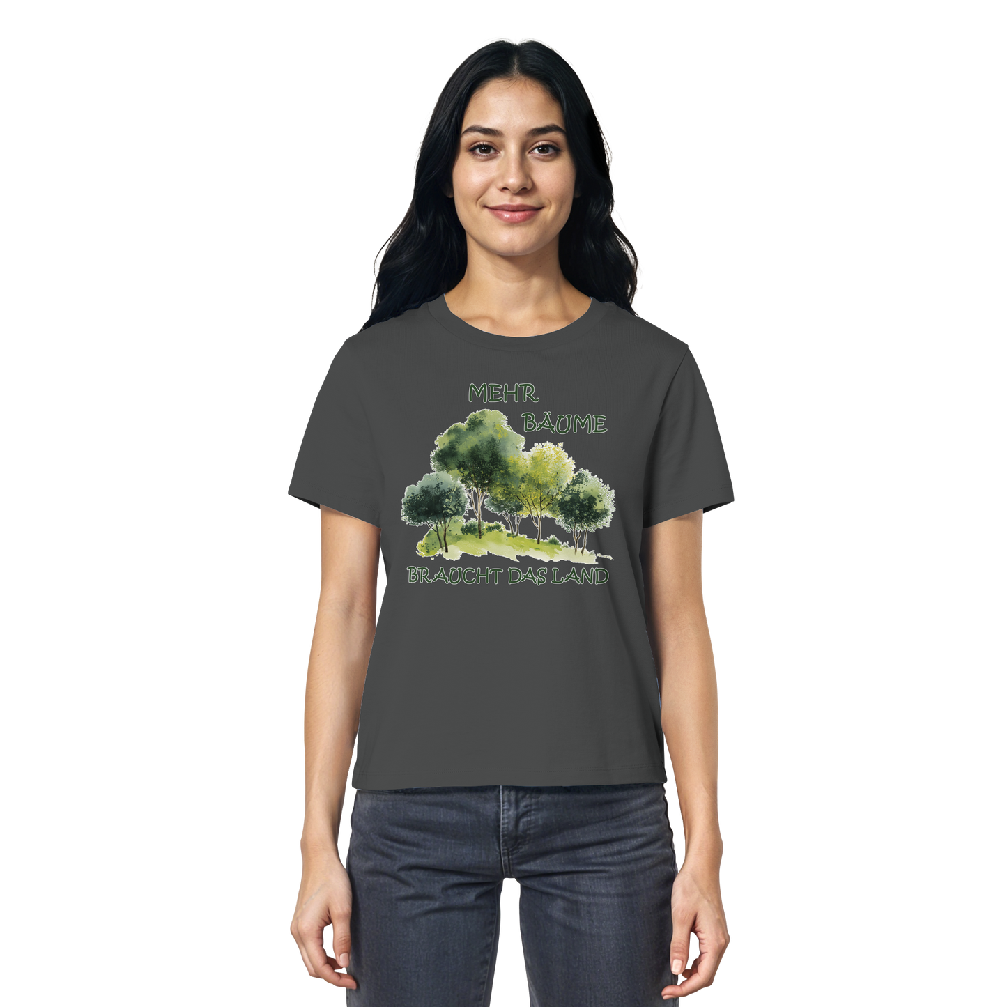 vegwear "mehr Bäume braucht das Land" - Damen Bio T-Shirt, vegan, fair, nachhaltig