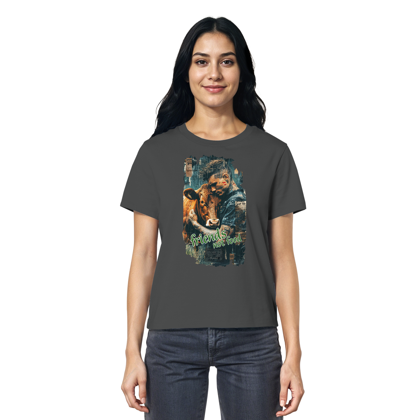 vegwear "friends not food" - Damen Bio T-Shirt, bio, fair