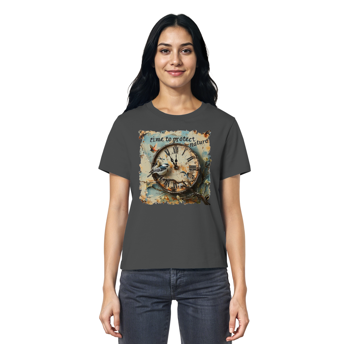 vegwear "time to protect nature" - Damen T-Shirt, nachhaltige Mode