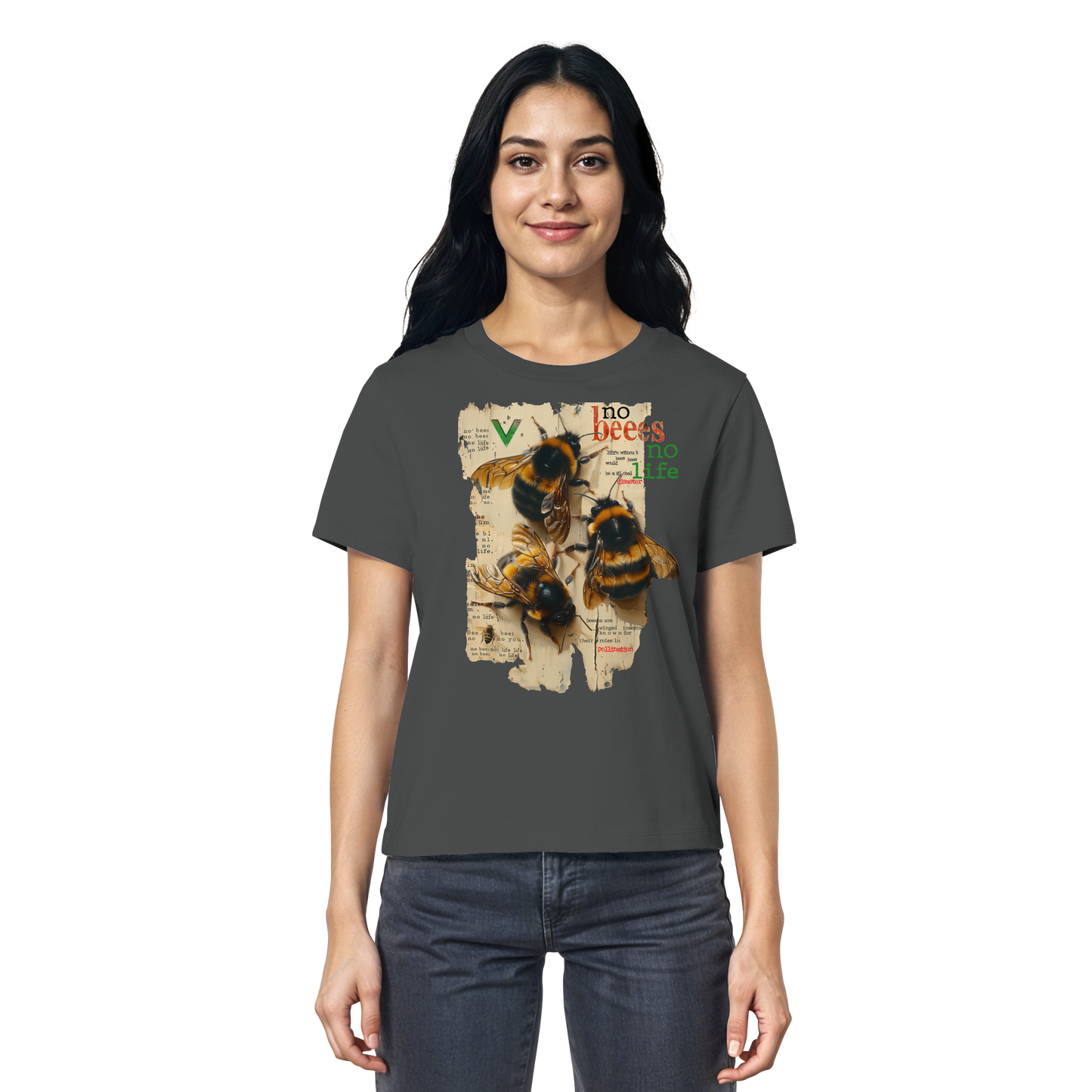 vegwear "no bees no life" 2.0 - Damen T-Shirt, bio, vegan