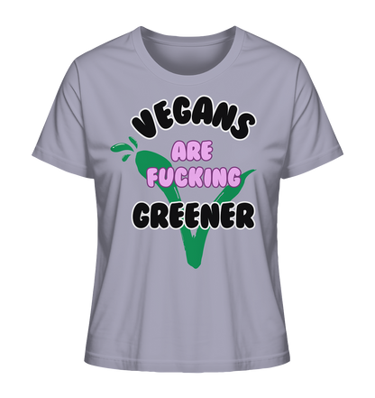 Motif "vegans are fucking greener" - women's organic T-shirt
