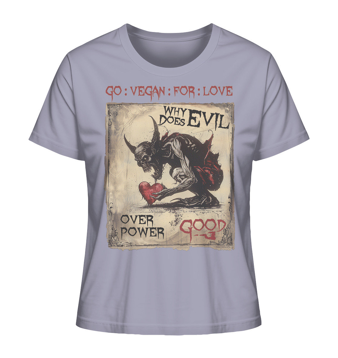 Motif "why does evil" - women's organic T-shirt
