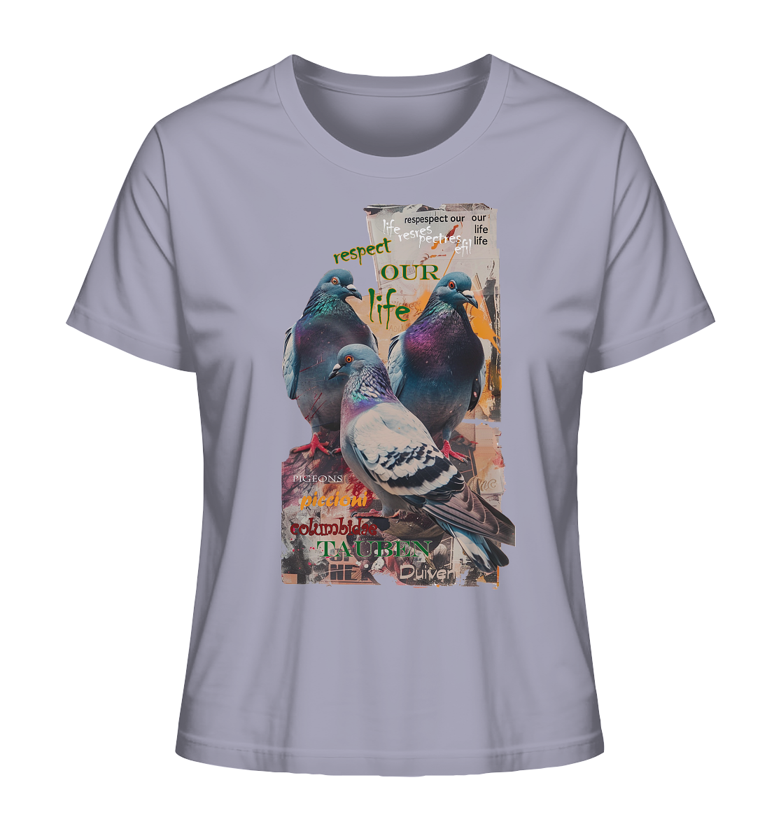 Motif "respect our life - pigeons" - Women's Organic T-Shirt