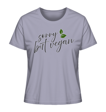Motif "sorry but vegan" - women's organic T-shirt