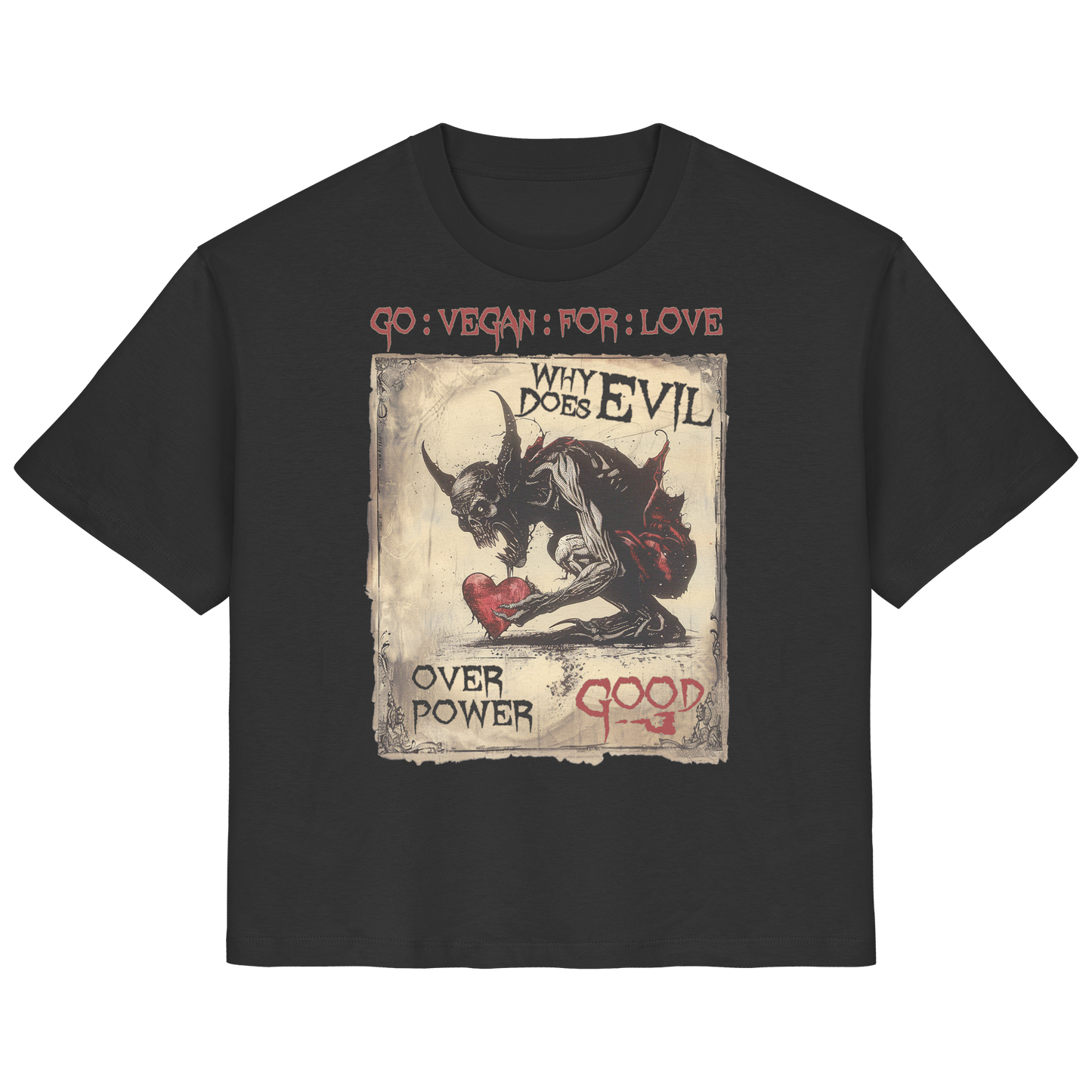 vegwear "why does evil" - Damen Bio T-Shirt