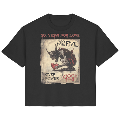 vegwear "why does evil" - Damen Bio T-Shirt