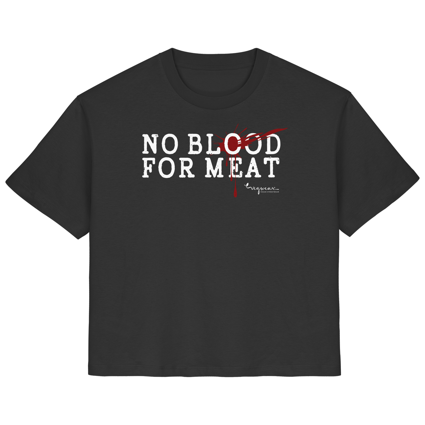 100% vegane T-Shirt für Damen: 'no blood for meat' | vegwear