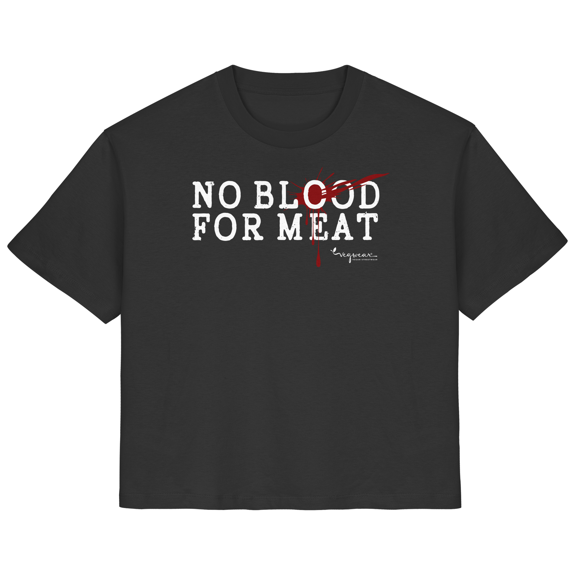 100% vegane T-Shirt für Damen: 'no blood for meat' | vegwear