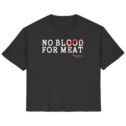 100% vegane T-Shirt für Damen: 'no blood for meat' | vegwear