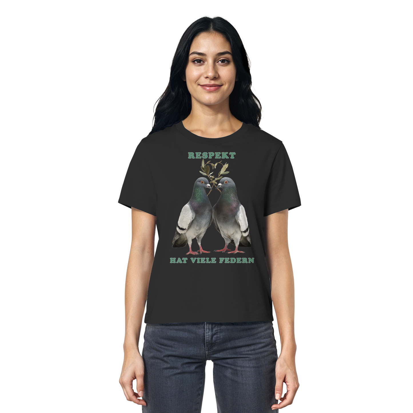 vegwear "Respekt hat viele Federn" - Damen Bio T-Shirt