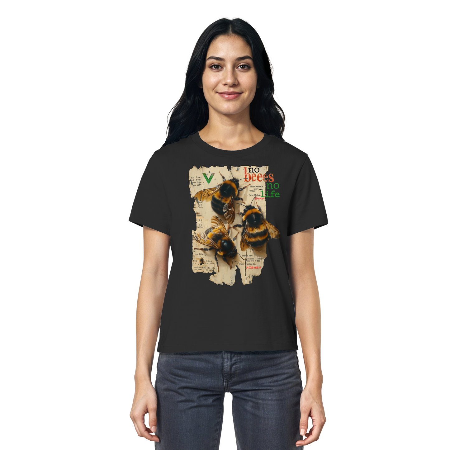 vegwear "no bees no life" 2.0 - Damen T-Shirt, bio, vegan