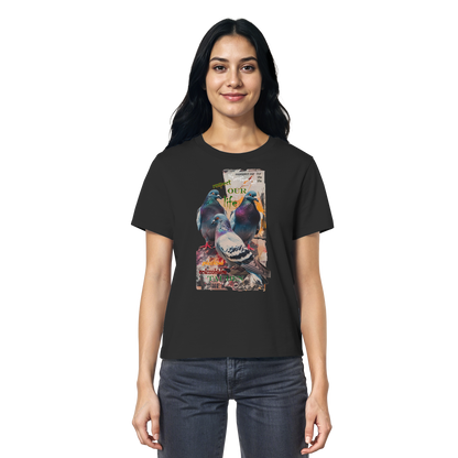 vegwear "respect our life - Tauben" - Damen Bio T-Shirt, nachhaltig, fair