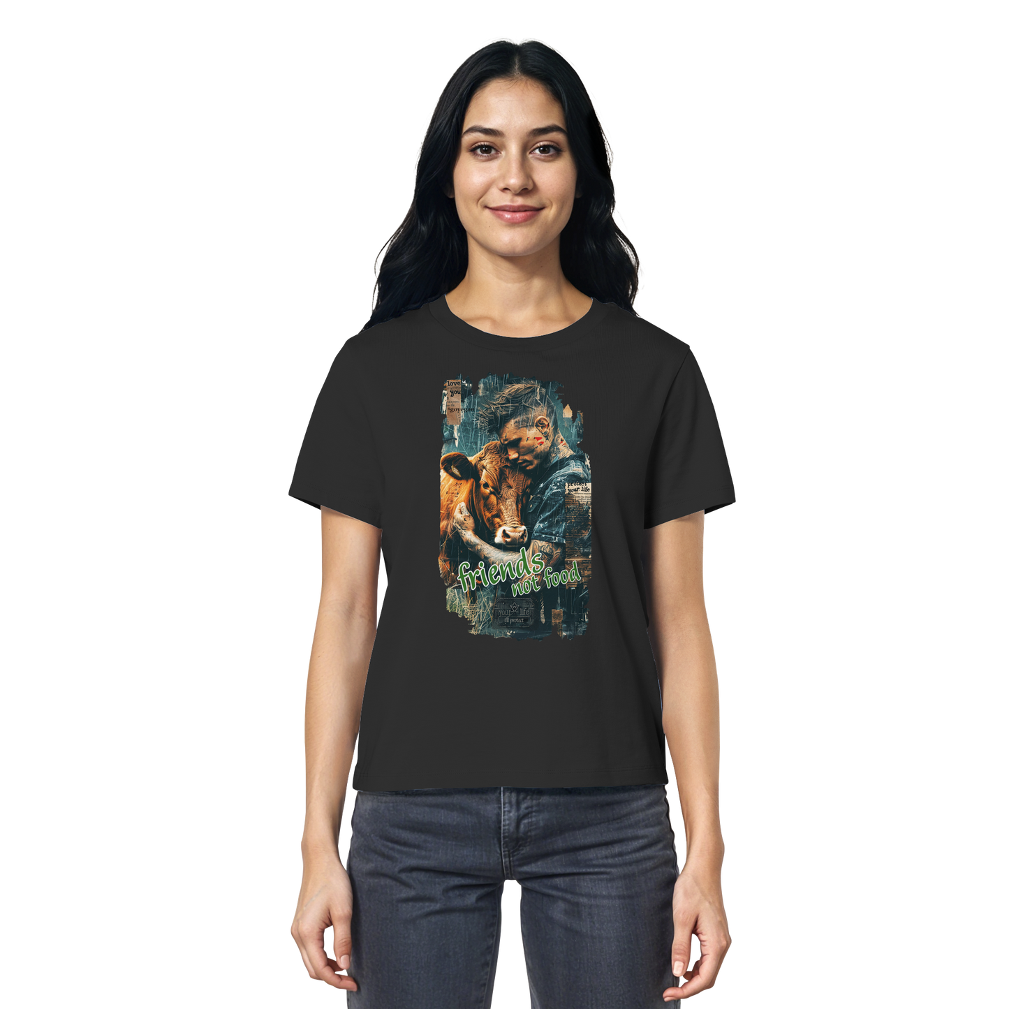vegwear "friends not food" - Damen Bio T-Shirt, bio, fair