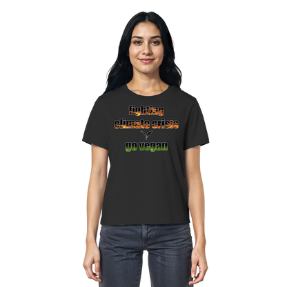 vegwear "fighting climate cirsis" - Damen Bio T-Shirt vegan & klimafreundlich