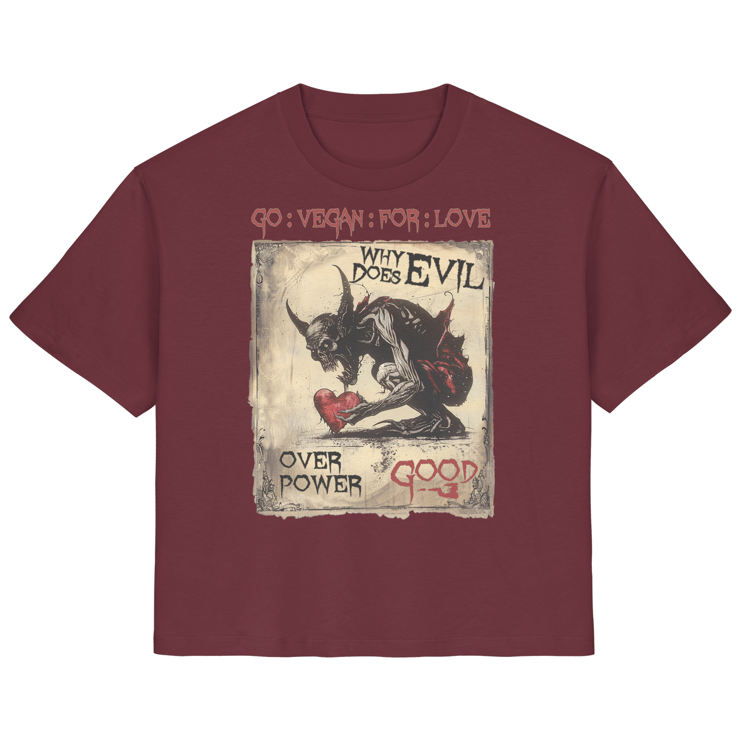 vegwear "why does evil" - Damen Bio T-Shirt