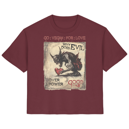 vegwear "why does evil" - Damen Bio T-Shirt