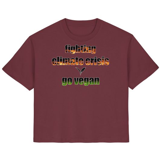 vegwear "fighting climate cirsis" - Damen Bio T-Shirt vegan & klimafreundlich