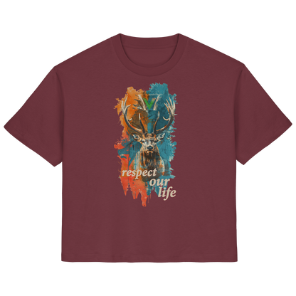 vegwear "respect our life - Hirsch" - Damen T-Shirt