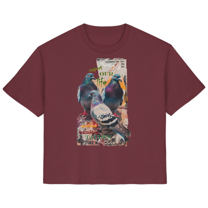 vegwear "respect our life - Tauben" - Damen Bio T-Shirt, nachhaltig, fair