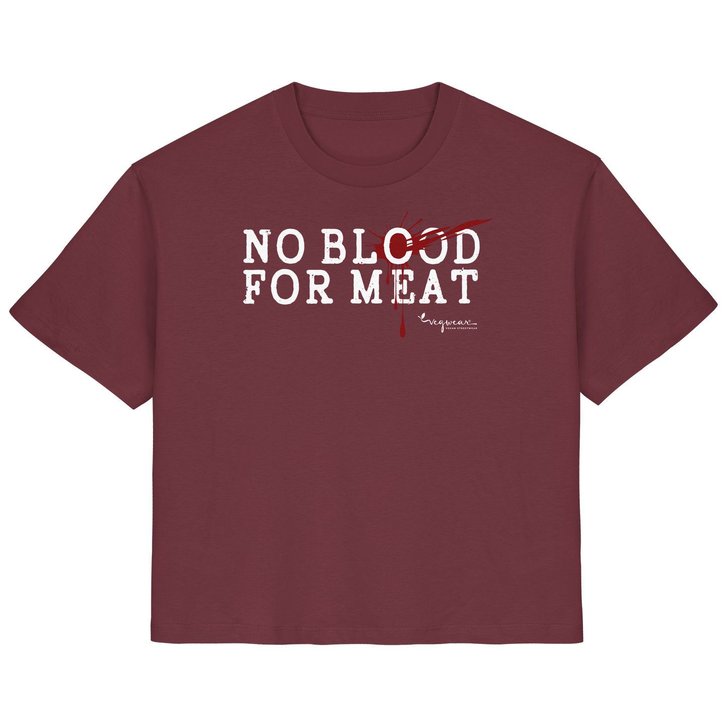 100% vegane T-Shirt für Damen: 'no blood for meat' | vegwear