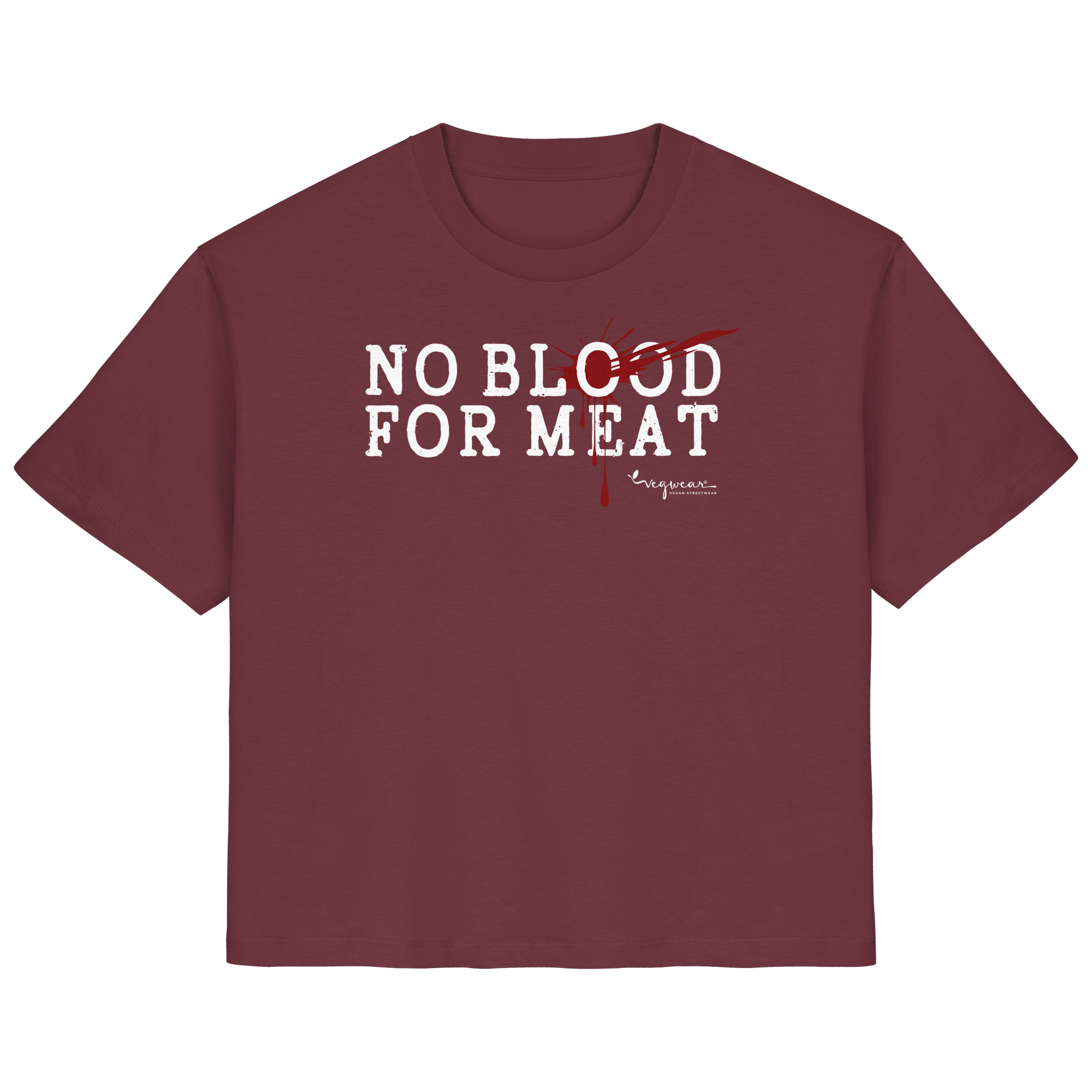 100% vegane T-Shirt für Damen: 'no blood for meat' | vegwear