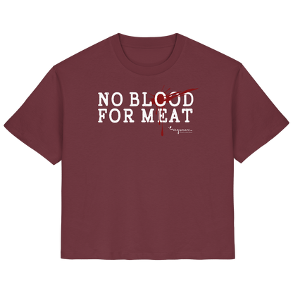 100% vegane T-Shirt für Damen: 'no blood for meat' | vegwear