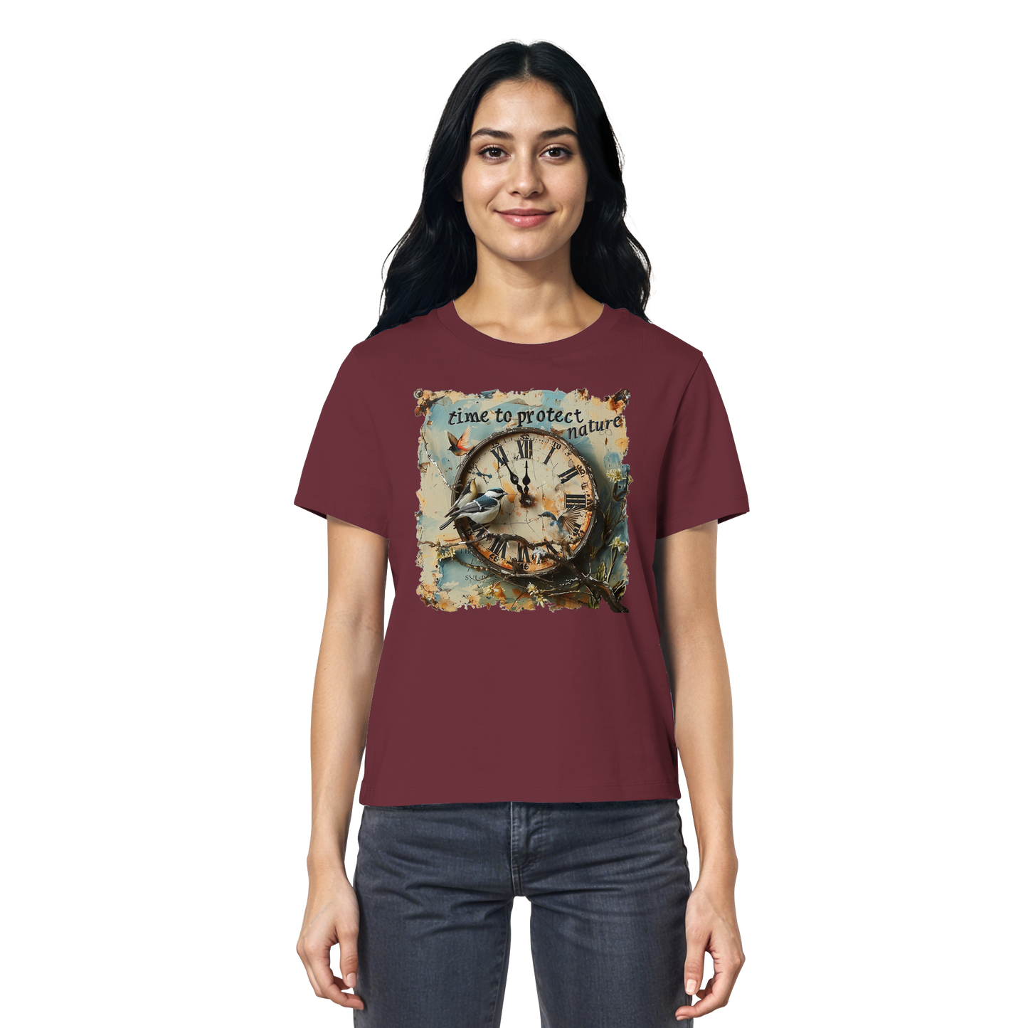 vegwear "time to protect nature" - Damen T-Shirt, nachhaltige Mode