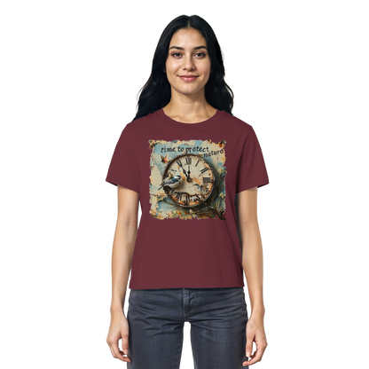 vegwear "time to protect nature" - Damen T-Shirt, nachhaltige Mode