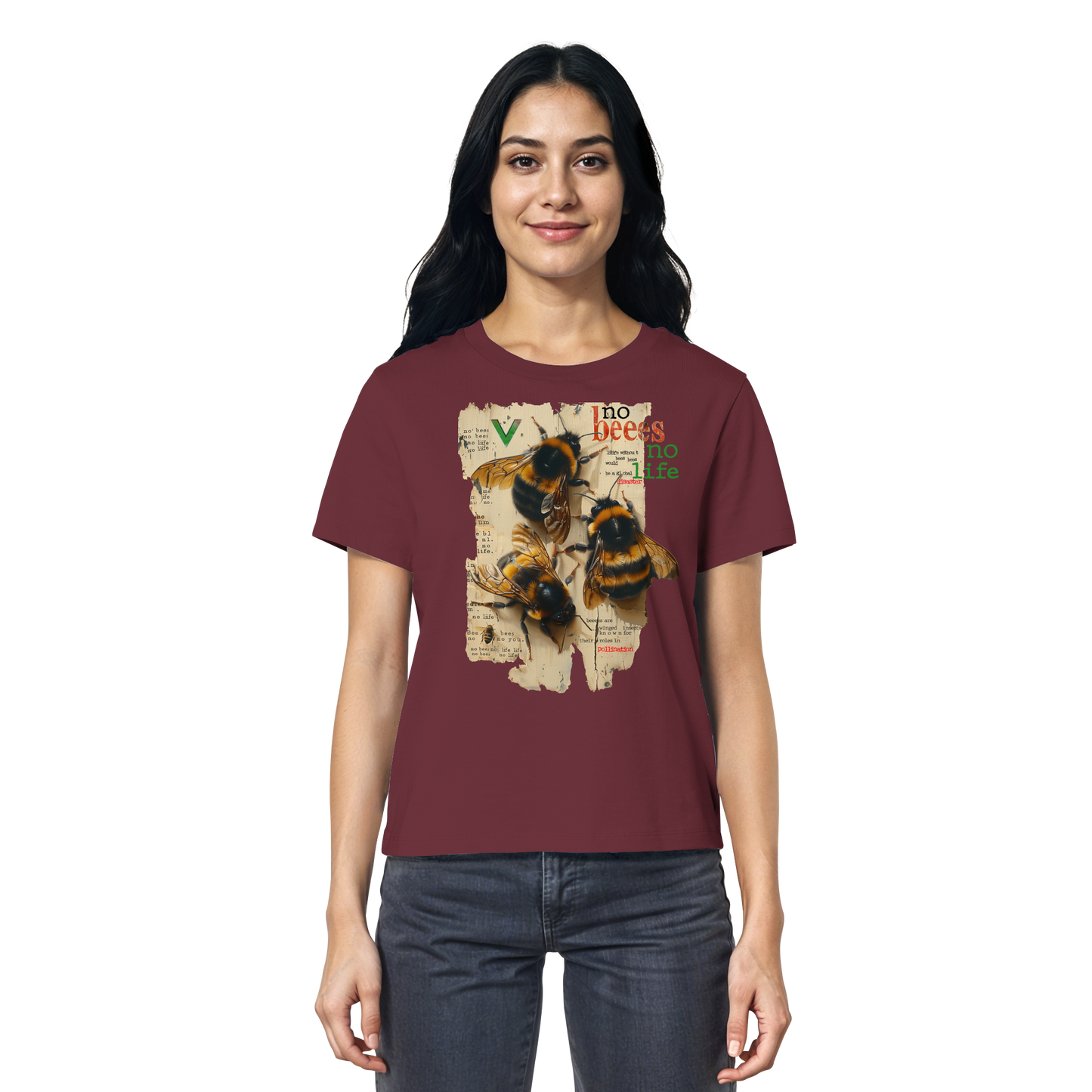 vegwear "no bees no life" 2.0 - Damen T-Shirt, bio, vegan