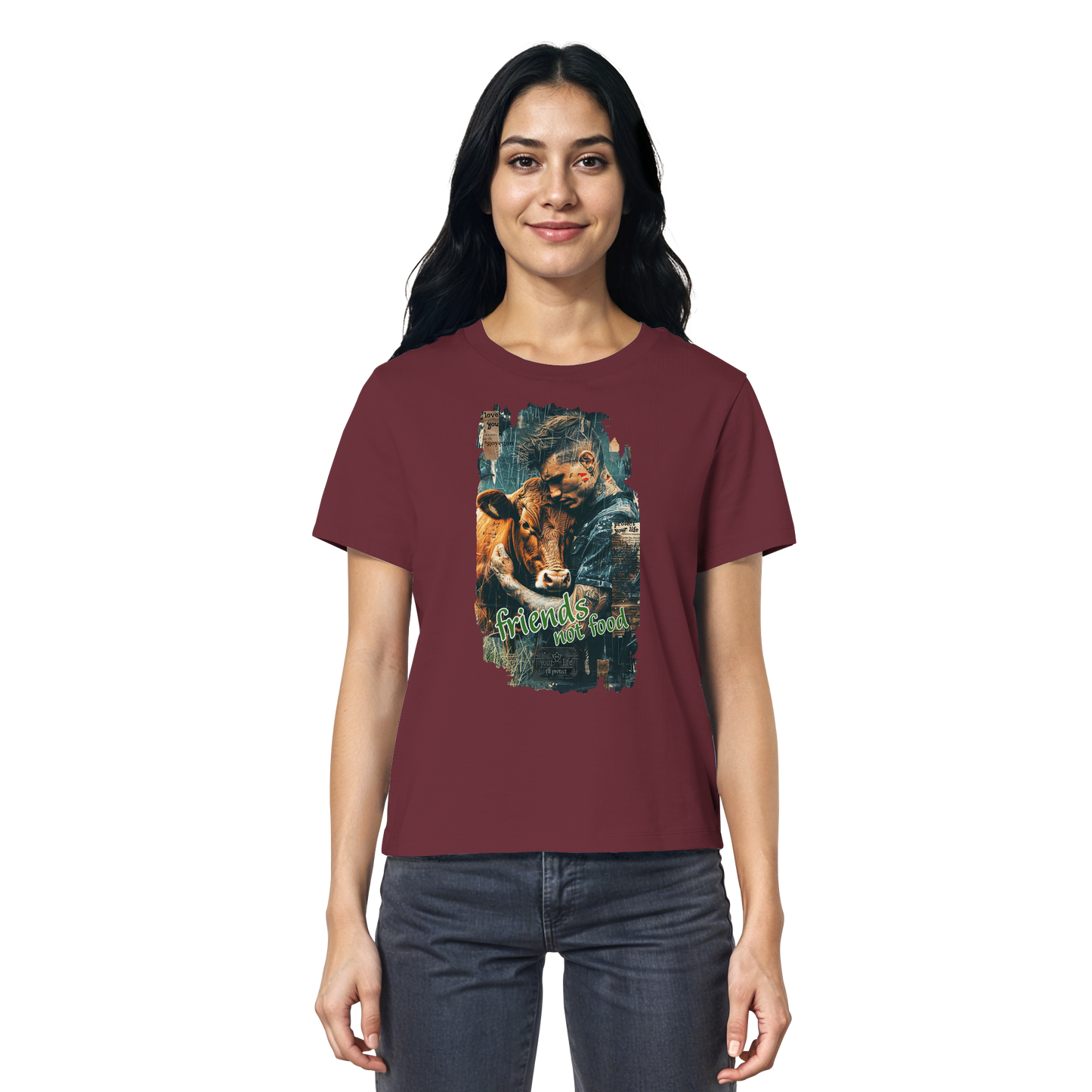 vegwear "friends not food" - Damen Bio T-Shirt, bio, fair
