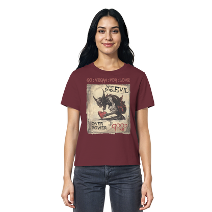 vegwear "why does evil" - Damen Bio T-Shirt