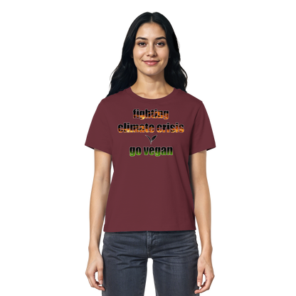 vegwear "fighting climate cirsis" - Damen Bio T-Shirt vegan & klimafreundlich