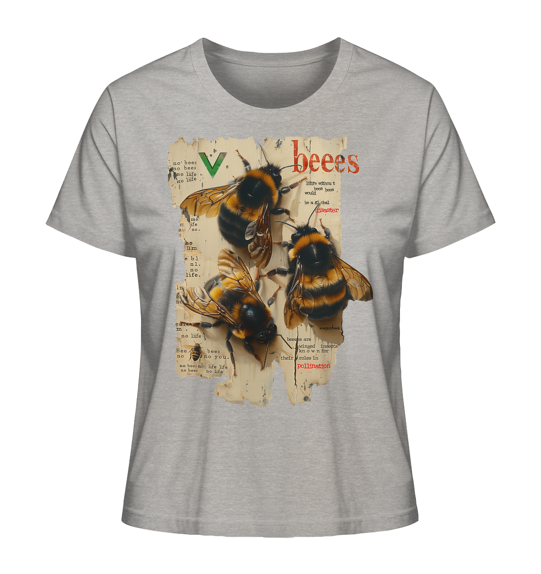 Motiv "no bees, no life" - Damen Bio T-Shirt
