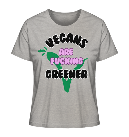 Motif "vegans are fucking greener" - women's organic T-shirt