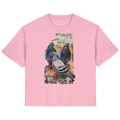 vegwear "respect our life - Tauben" - Damen Bio T-Shirt, nachhaltig, fair