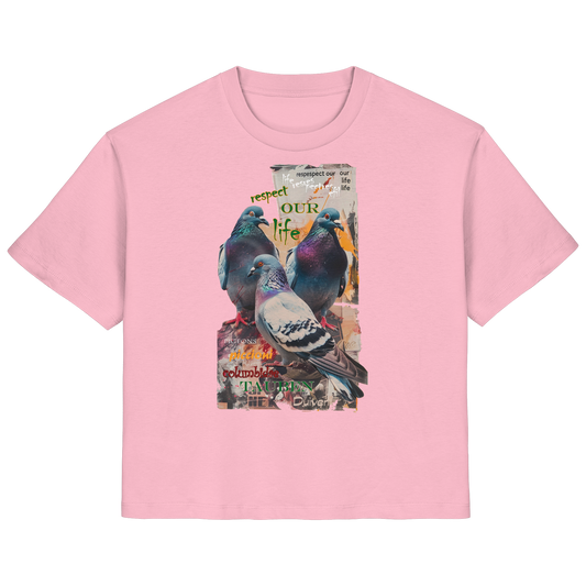 vegwear "respect our life - Tauben" - Damen Bio T-Shirt, nachhaltig, fair