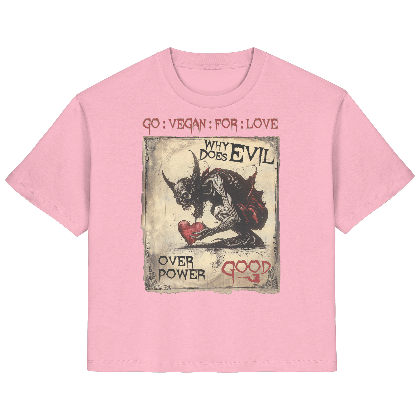 vegwear "why does evil" - Damen Bio T-Shirt