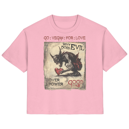 vegwear "why does evil" - Damen Bio T-Shirt