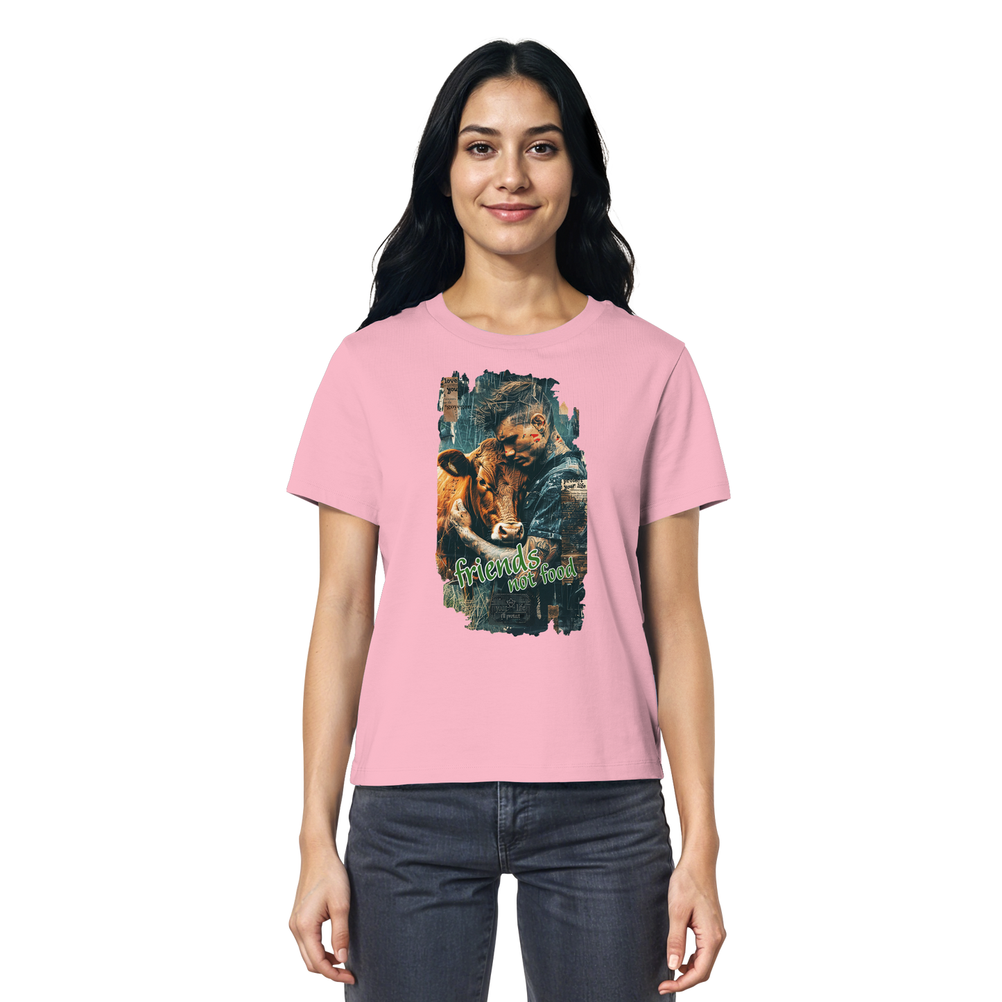 vegwear "friends not food" - Damen Bio T-Shirt, bio, fair