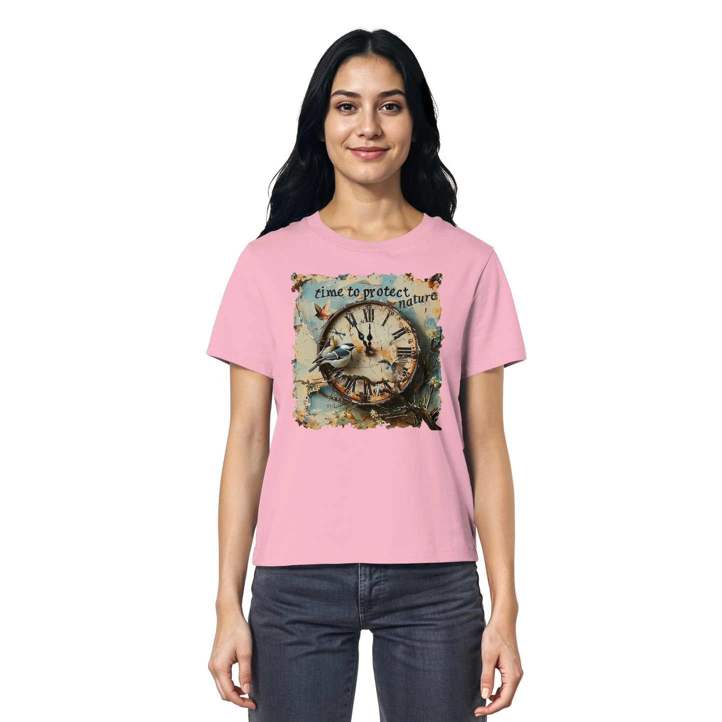 vegwear "time to protect nature" - Damen T-Shirt, nachhaltige Mode