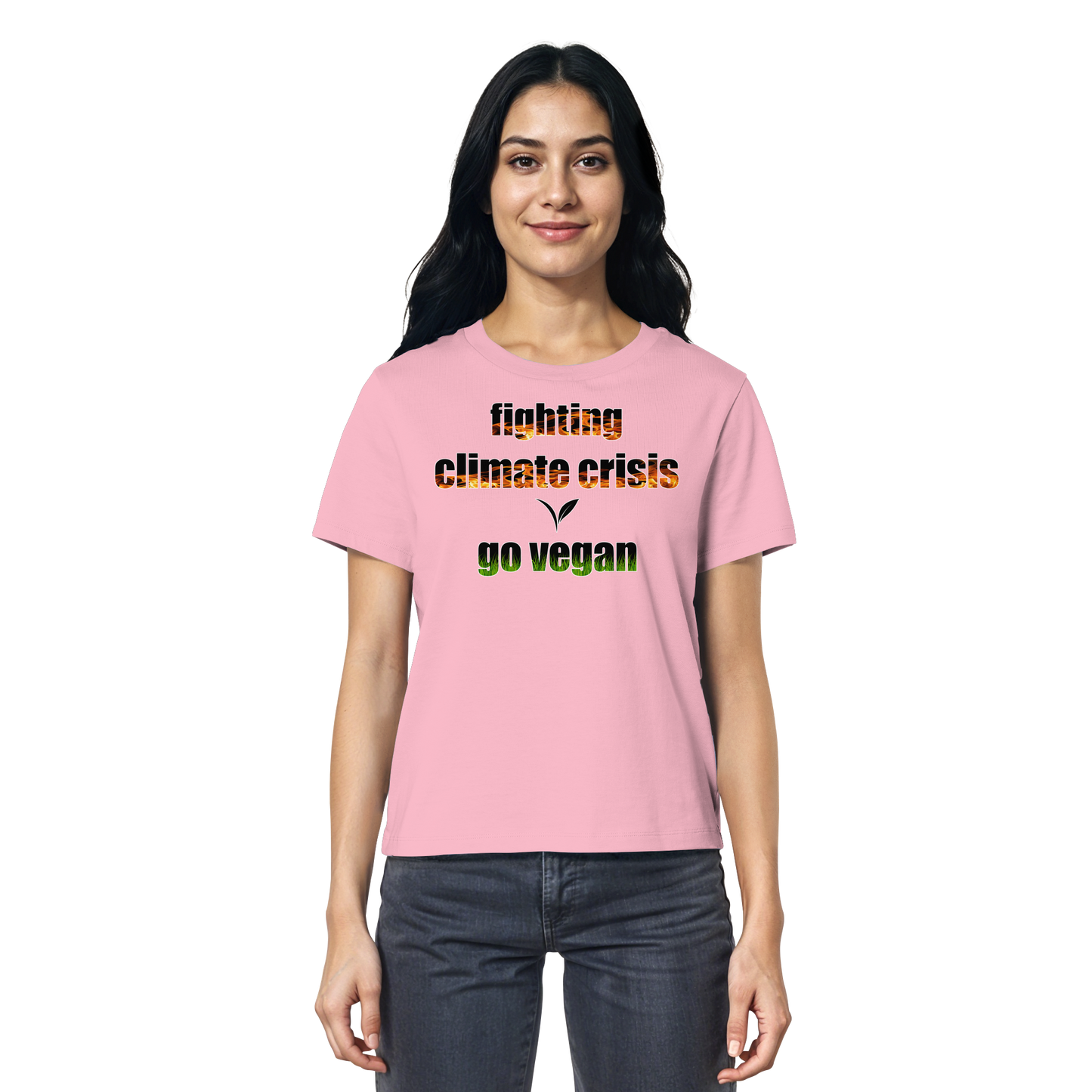 vegwear "fighting climate cirsis" - Damen Bio T-Shirt vegan & klimafreundlich